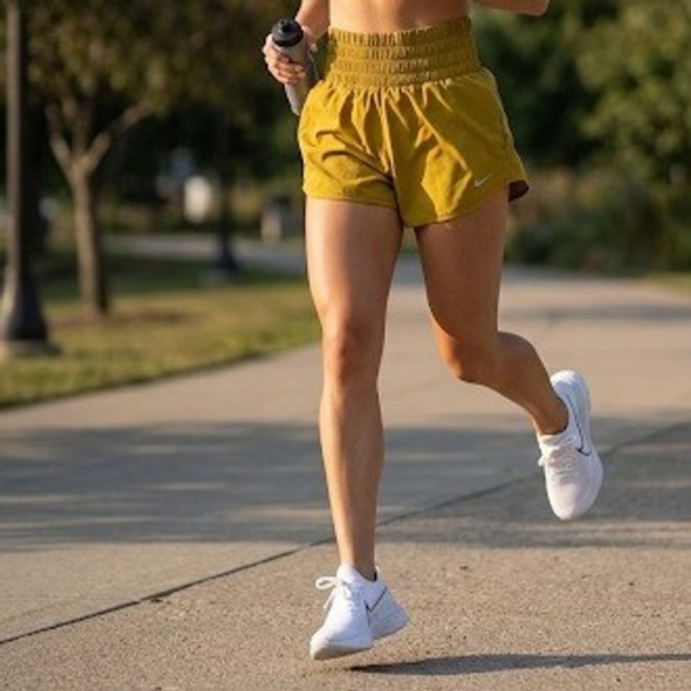 Nike One Women's Small Mustard Yellow Dri-Fit Ultra High Waisted 3" Shorts